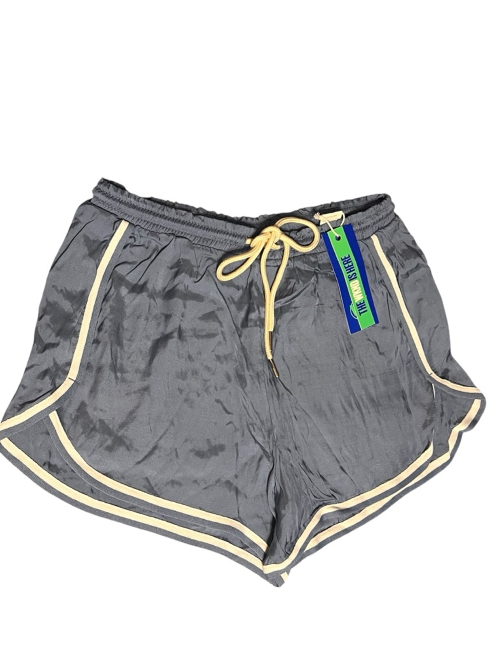 Wrangler Women's Gray Athletic Shorts with Cream Trim